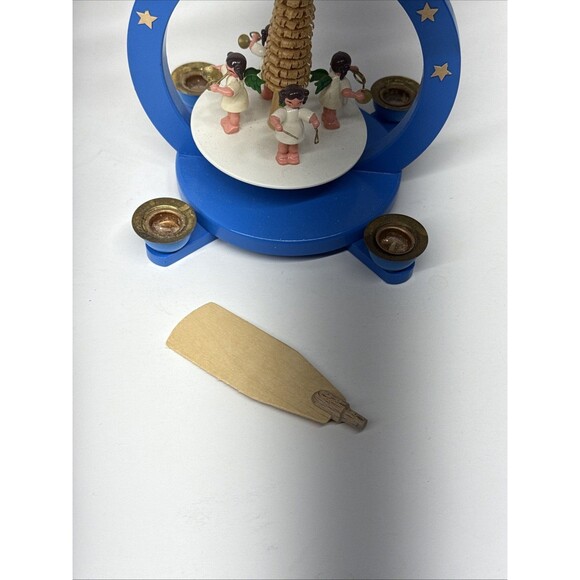 Vtg German Carousel Spinning Windmill Wood Richard Glasser Angel Band Erzgebirge - Picture 11 of 12